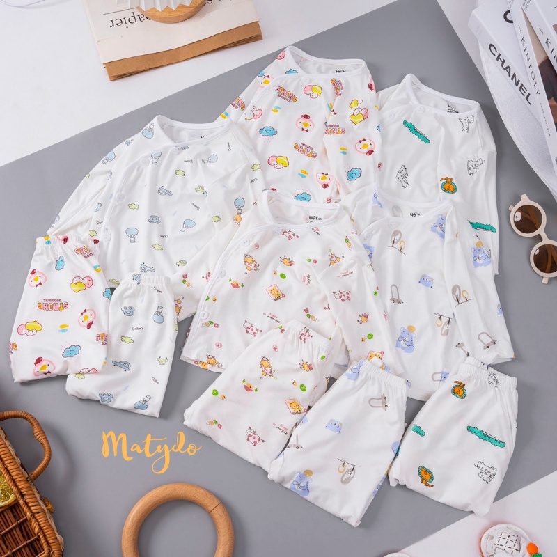 Quần áo sơ sinh bé trai bé gái màu trắng mùa hè giá rẻ đồ sơ sinh cho bé HG trắng SS25