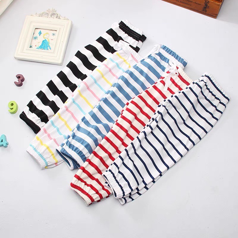 Combo 10 quần chục dài kẻ chất liệu cotton siêu thoáng mát cho bé trai và gái 6-16kg