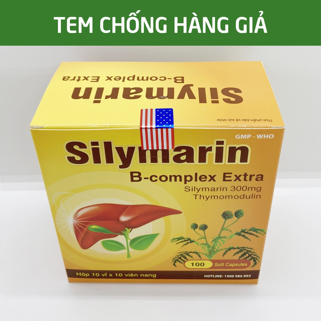 Viên uống bổ gan Silymarin B-complex Extra - Hộp Vàng 100 viên