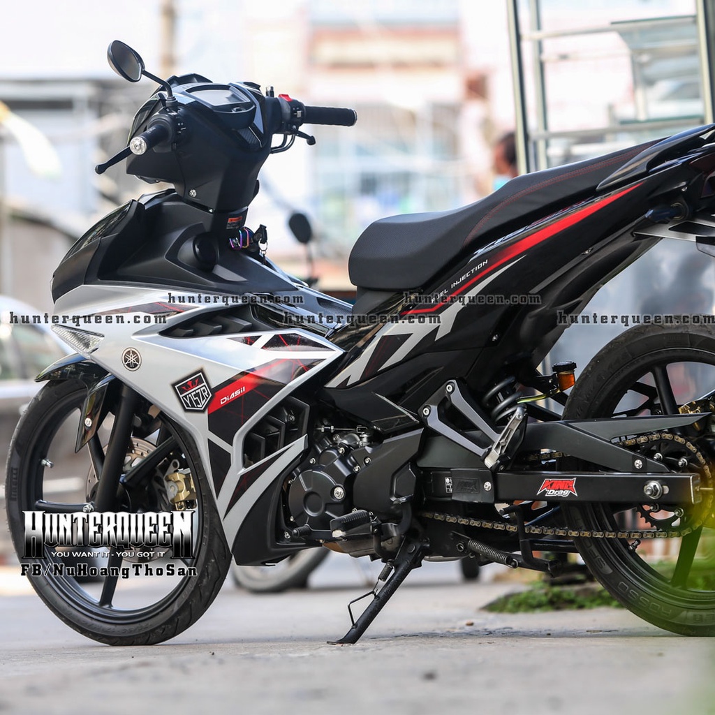 Tem rời UV cao cấp dán Exciter 150 đen bạc. Decal chống nước, không bay màu. Công nghệ in tiên tiến của Nhật