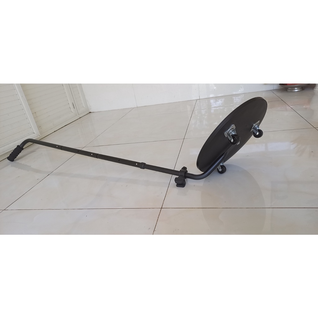 Gương cầu lồi soi gầm xe, soi nóc xe đường kính 300mm - tay cầm - bánh xe - đèn pin đầy đủ.