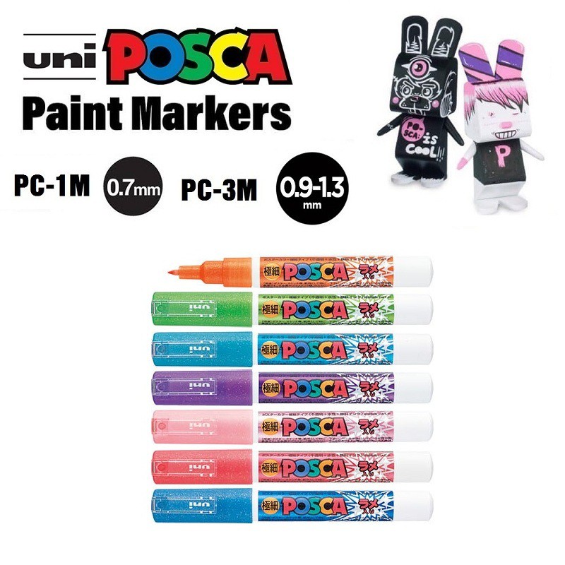 Bút vẽ trên nhiều chất liệu Uni Posca Paint Marker Glister Colour