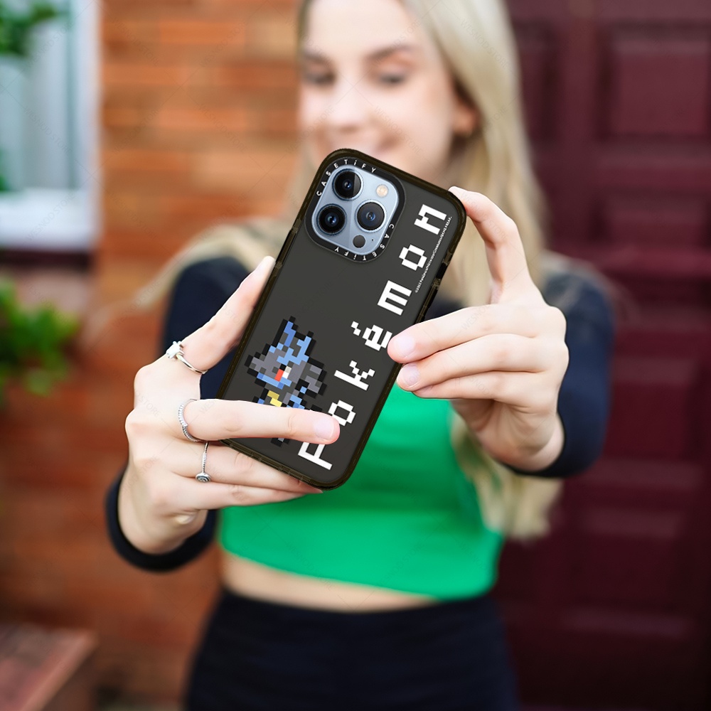 Transparent Fashion Brand Casetify Unity Pixel Pokemon Cartoon Cute Giant Lucario Case For  11 Xr 13 Mini X Xs Max 12 Pro 7 8 Plus Soft Shockproof Clear Tpu Protective Cases