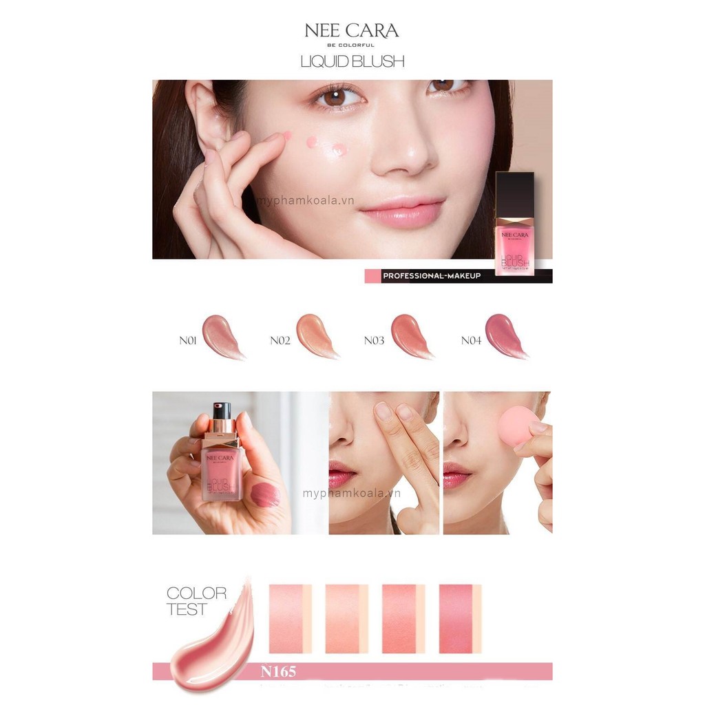 MÁ HỒNG KEM NEE CARA COLOR HIGH QUALITY LIQUID BLUSH | BigBuy360 - bigbuy360.vn