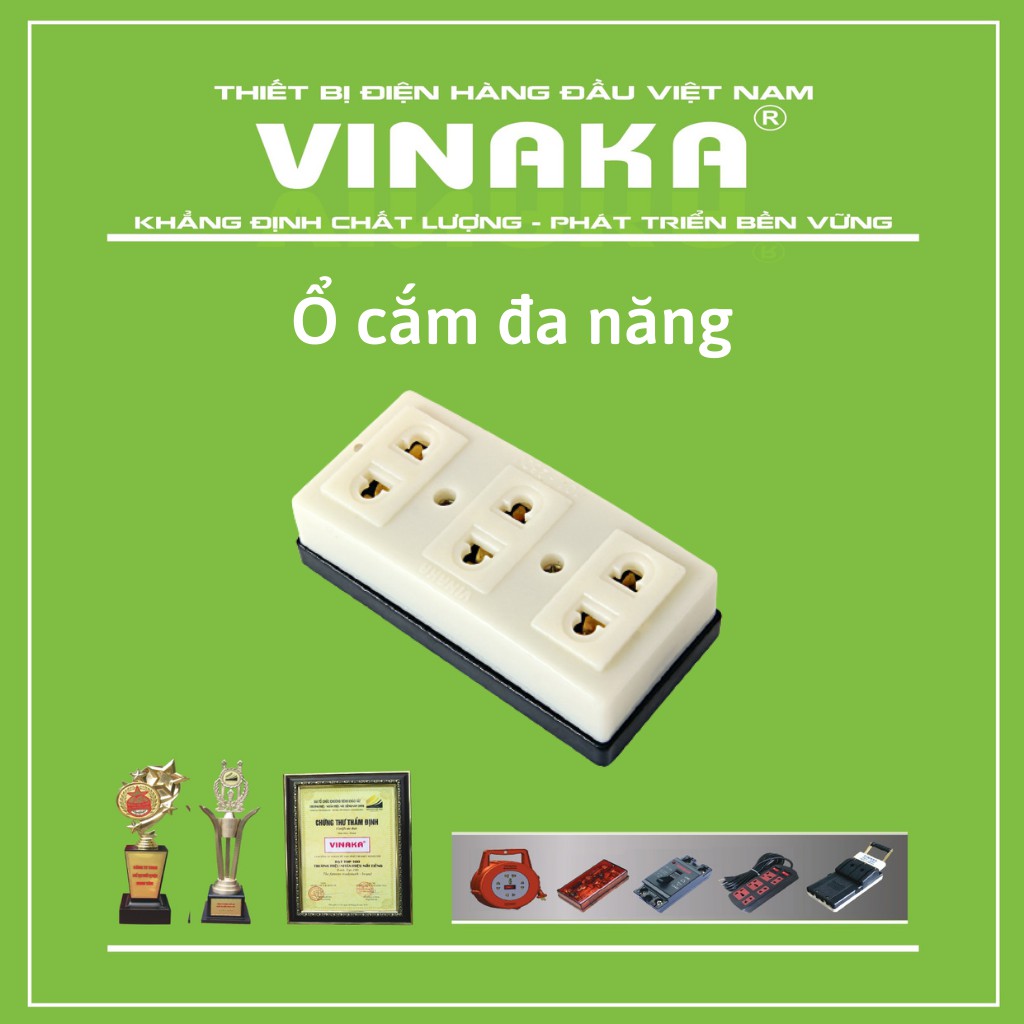 [HOT] Ổ cắm 3 lỗ không dây VINAkA - Hàng Việt Nam, chất lượng cao