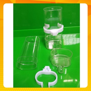 A02 - 10 cái Cóng thức ăn nước uống tự động chim kiểng bằng Mica cao cấp, ống A02