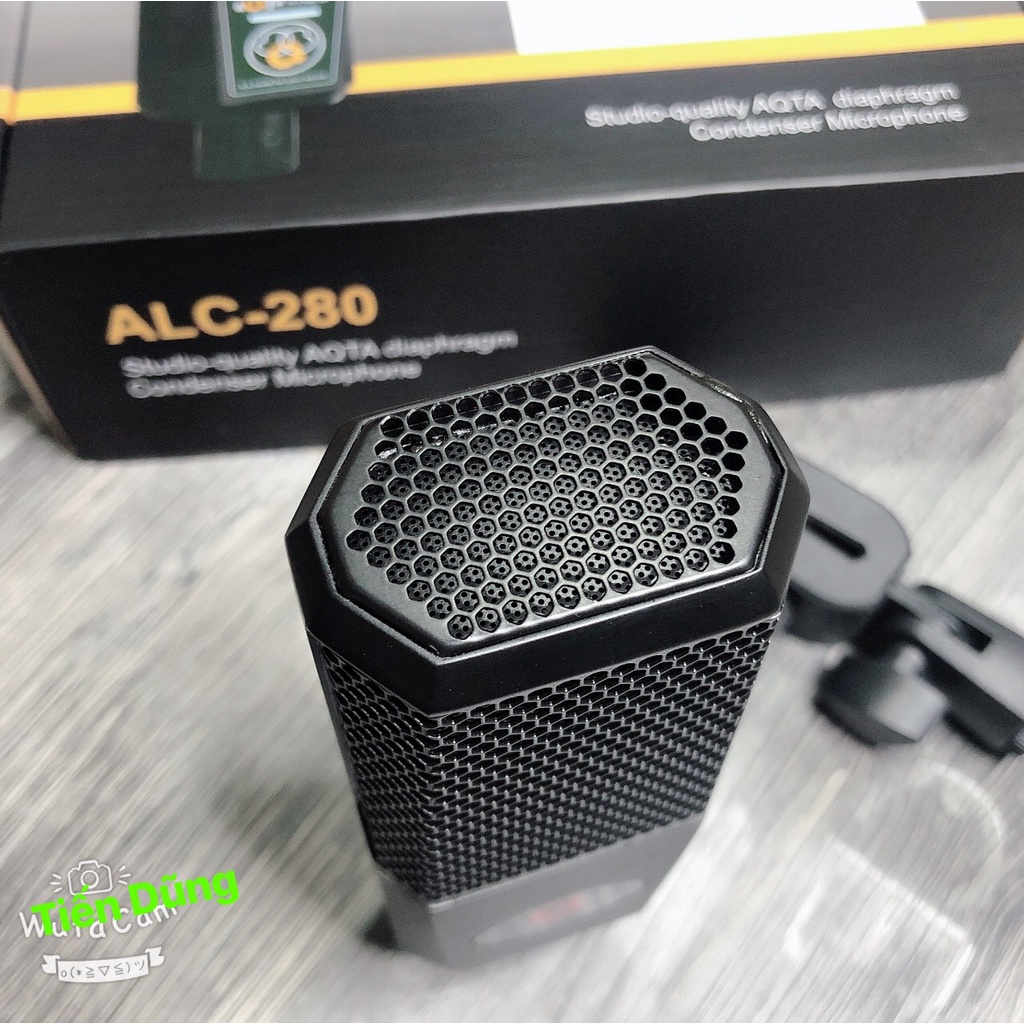 Bộ Livestream Mic Aqta ALC280 Sound Card K600 Có Autu-tune Chân Kẹp Dây Livestream MA2- micro thu âm đầy đủ