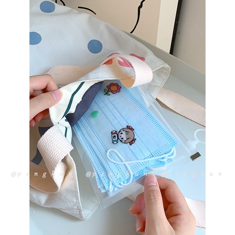 Túi đựng khẩu trang có dây khóa kéo chống thấm nước chống bụi thiết kế nhỏ gọn tiện dụng
