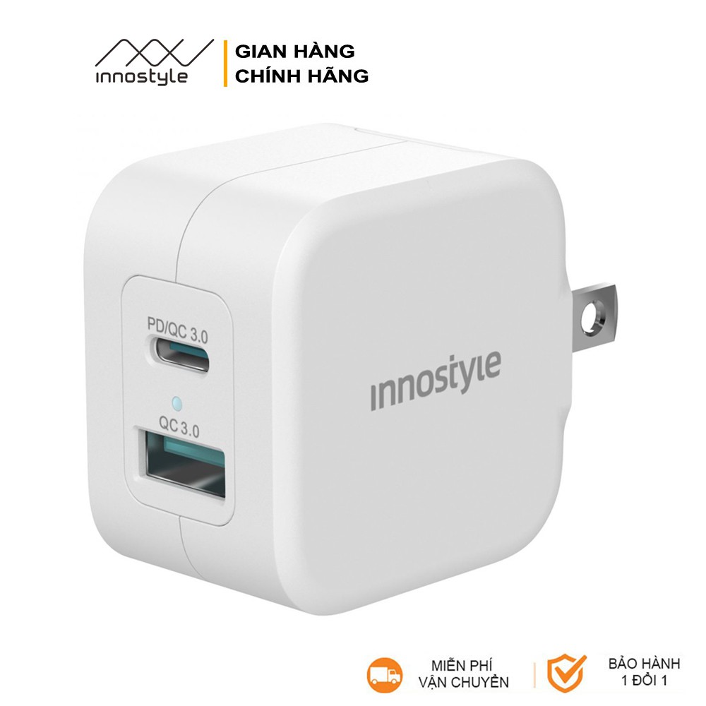 Sạc nhanh Innostyle Minigo Pro III Dual PD/QC3.0 - IC-2PDWHI - Phân Phối Chính Hãng