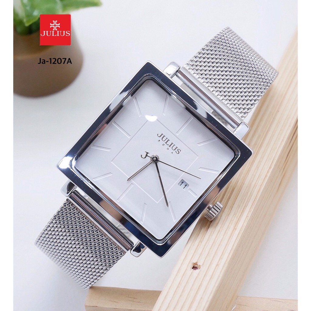 Đồng hồ nữ JA-1207 Julius Hàn Quốc dây thép (nhiều màu)