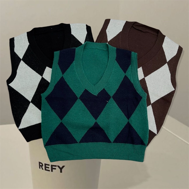 Áo gile len trám Ulzzang