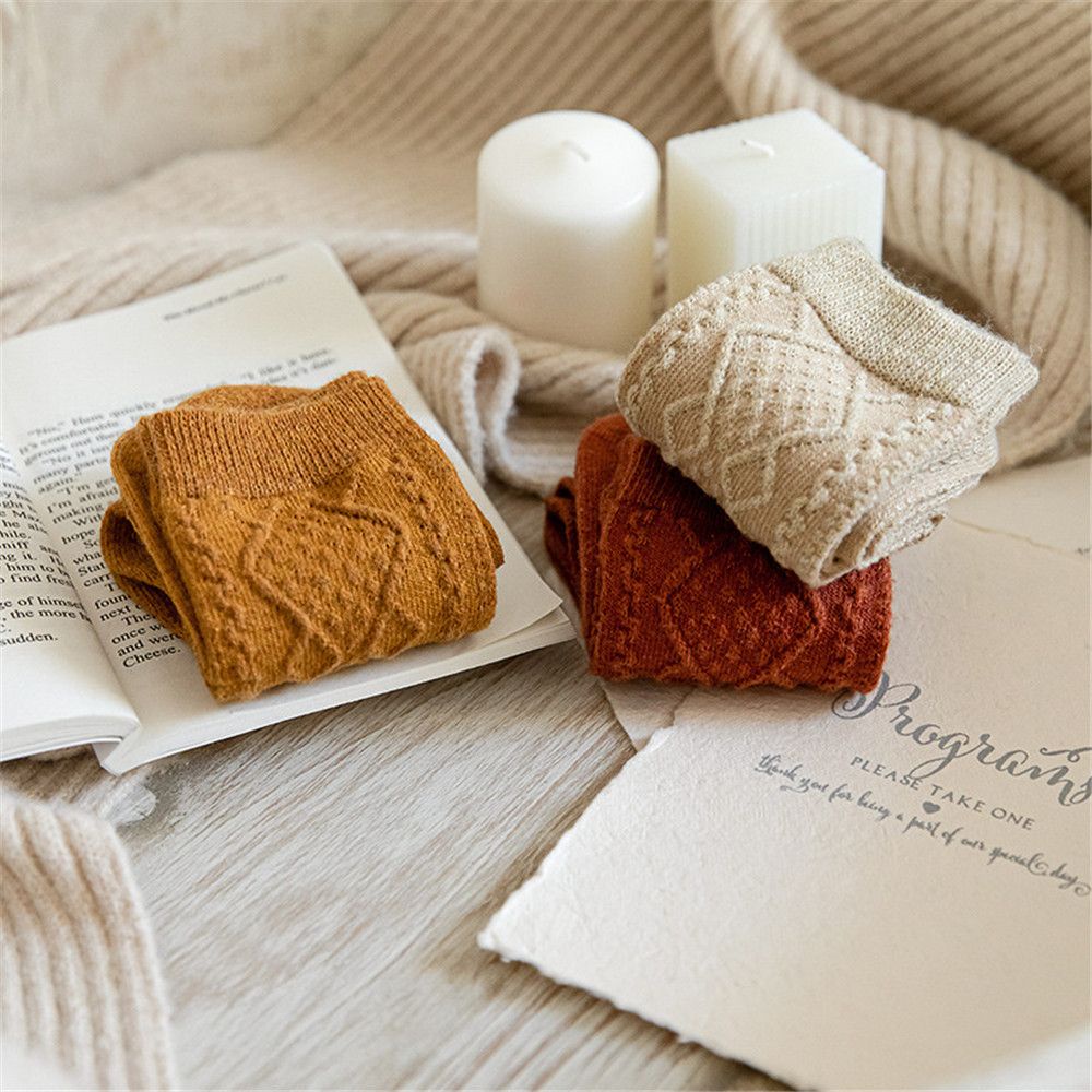 Vớ len cashmere cổ cao nhiều màu phong cách Nhật Bản cho nữ