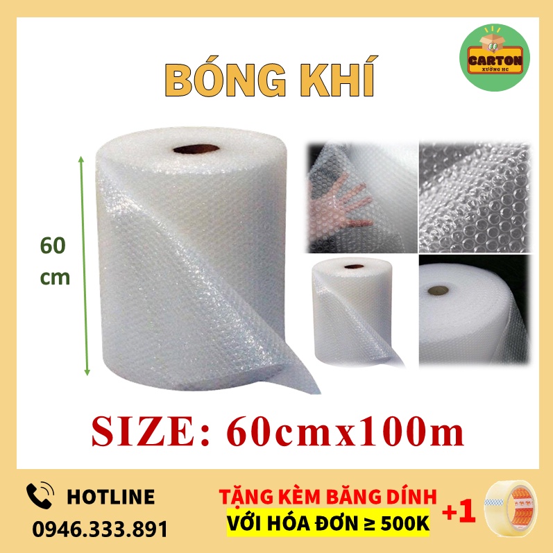 [SỈ/LẺ] Cuộn Xốp Khí (60cmx100m) Giá Rẻ - Màng Xốp Hơi - Xốp Khí - Bóng Khí -  Gói Hàng - Đóng Bọc Hàng