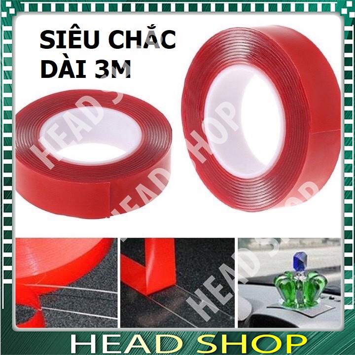 Băng dính 2 mặt dài 3 MÉT dán cường lực siêu gắn kết NGANG 10MM MÃ BD1 HEADSHOP