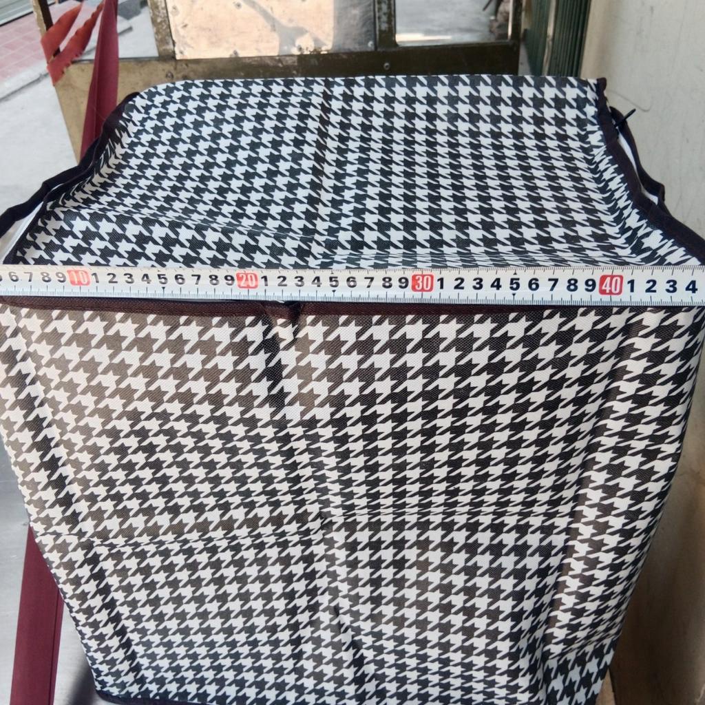 Túi đựng quần áo bằng vải(100L),Giỏ đựng chăn màn đa năng,có thể gấp gọn,Xinh xắn,giỏ cất trữ trang trí,decor hình kẻ