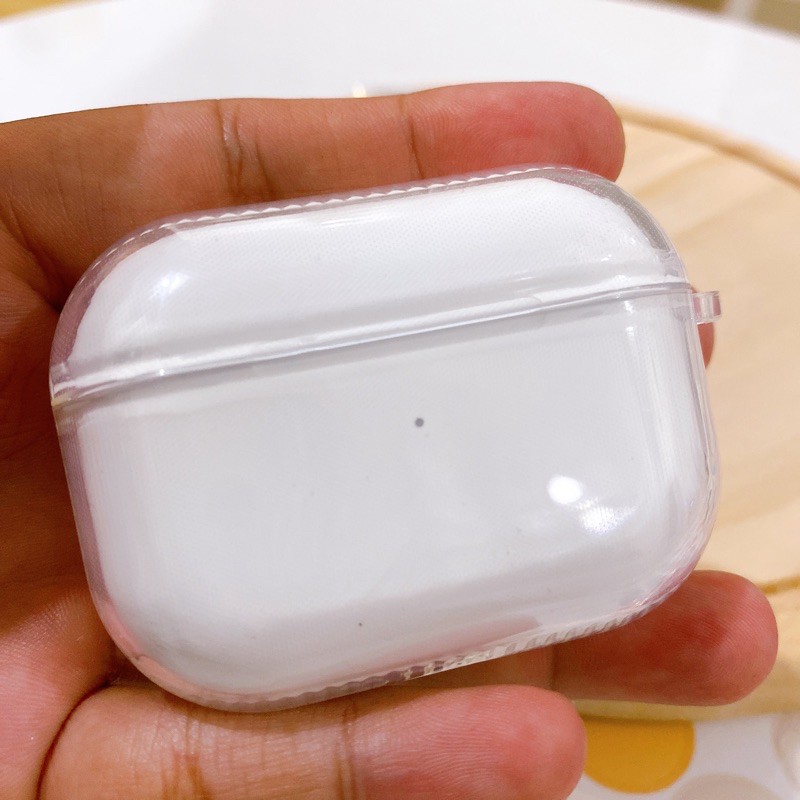 Vỏ bao airpod 1 2 nhựa dẻo trong suốt đựng tai nghe không dây + móc khoá