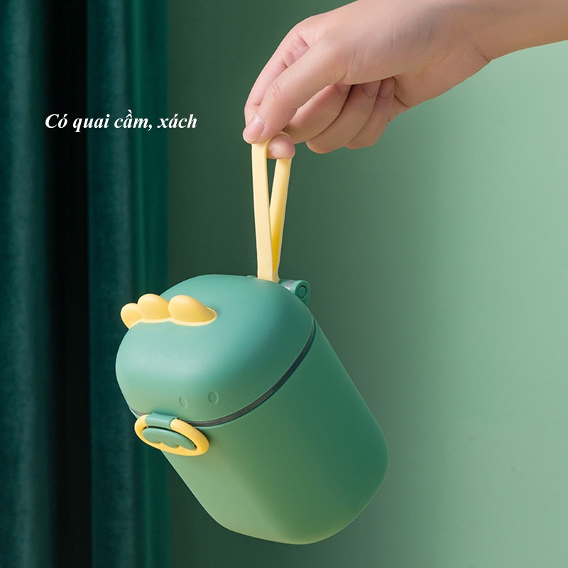 Hộp đựng sữa bột cho bé hình Khủng Long có chia ngăn, an toàn, tiện lợi và có thể dựng đồ ăn dặm