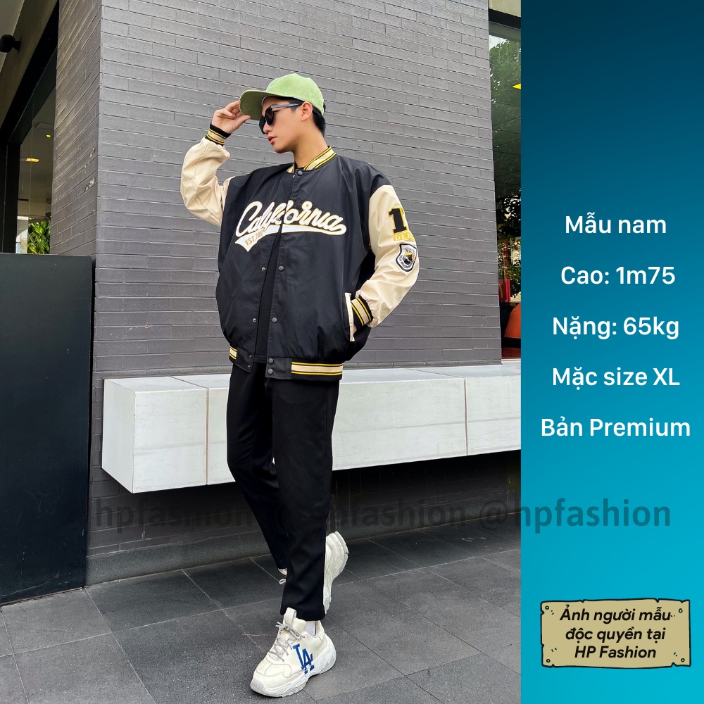 Áo bomber Jacket form rộng California vải dù ❤️ Áo khoác bóng chày chống nắng dáng Unisex nam nữ D12 - Happy Style