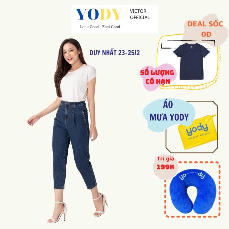 Quần Jean Baggy Nữ YODY Cạp Liền Trơn Lưng Cao Co Giãn Tốt Tôn Dáng Mã SP QJN3076 ! / *