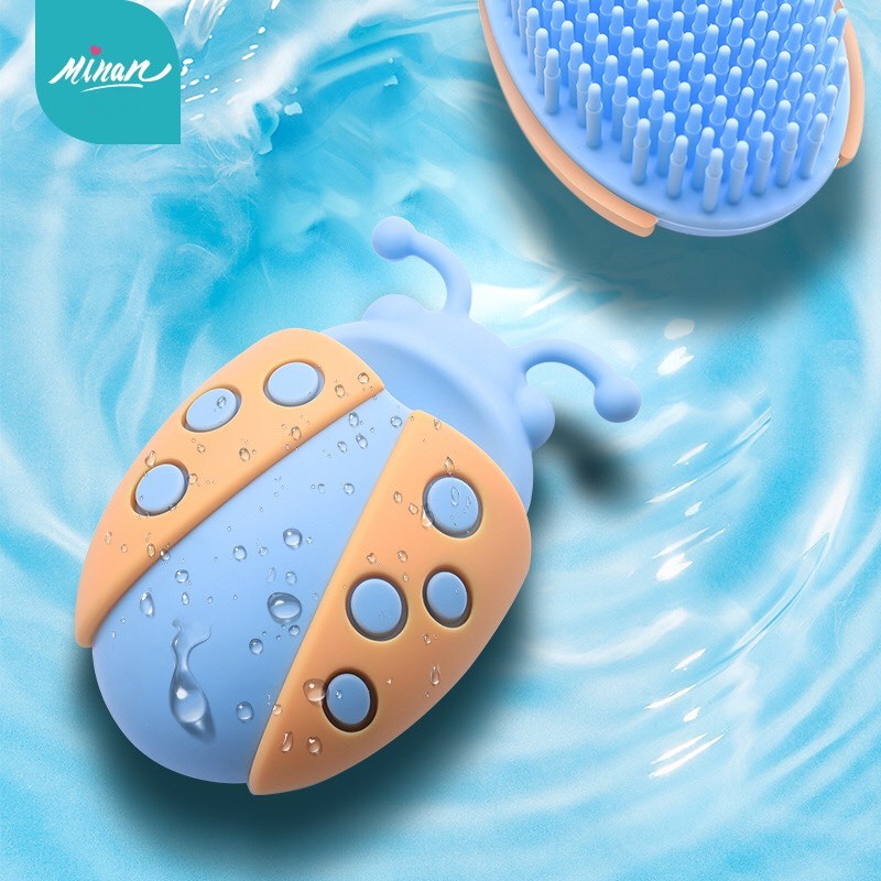 Bàn chải silicone dùng tắm, gội đầu massage MINAN cho bé