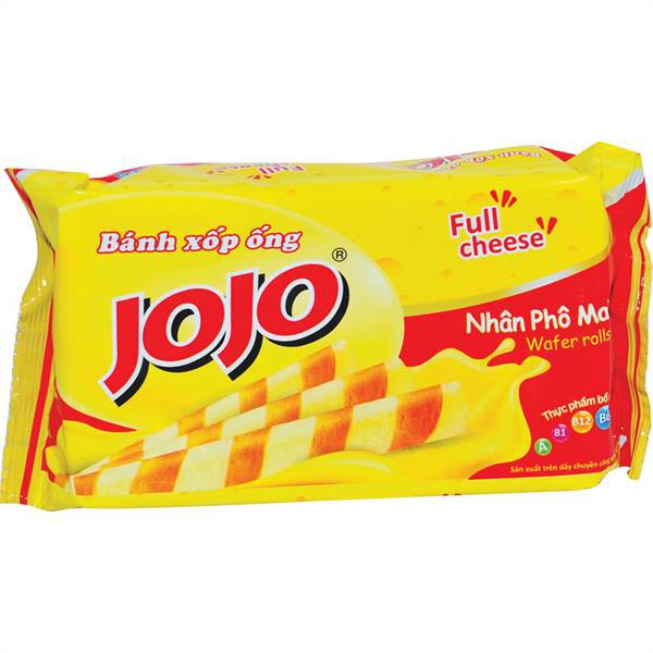 Bánh xốp ống JOJO vị cam / lá dứa / matcha/ vị phô mai/ sô co la 125g
