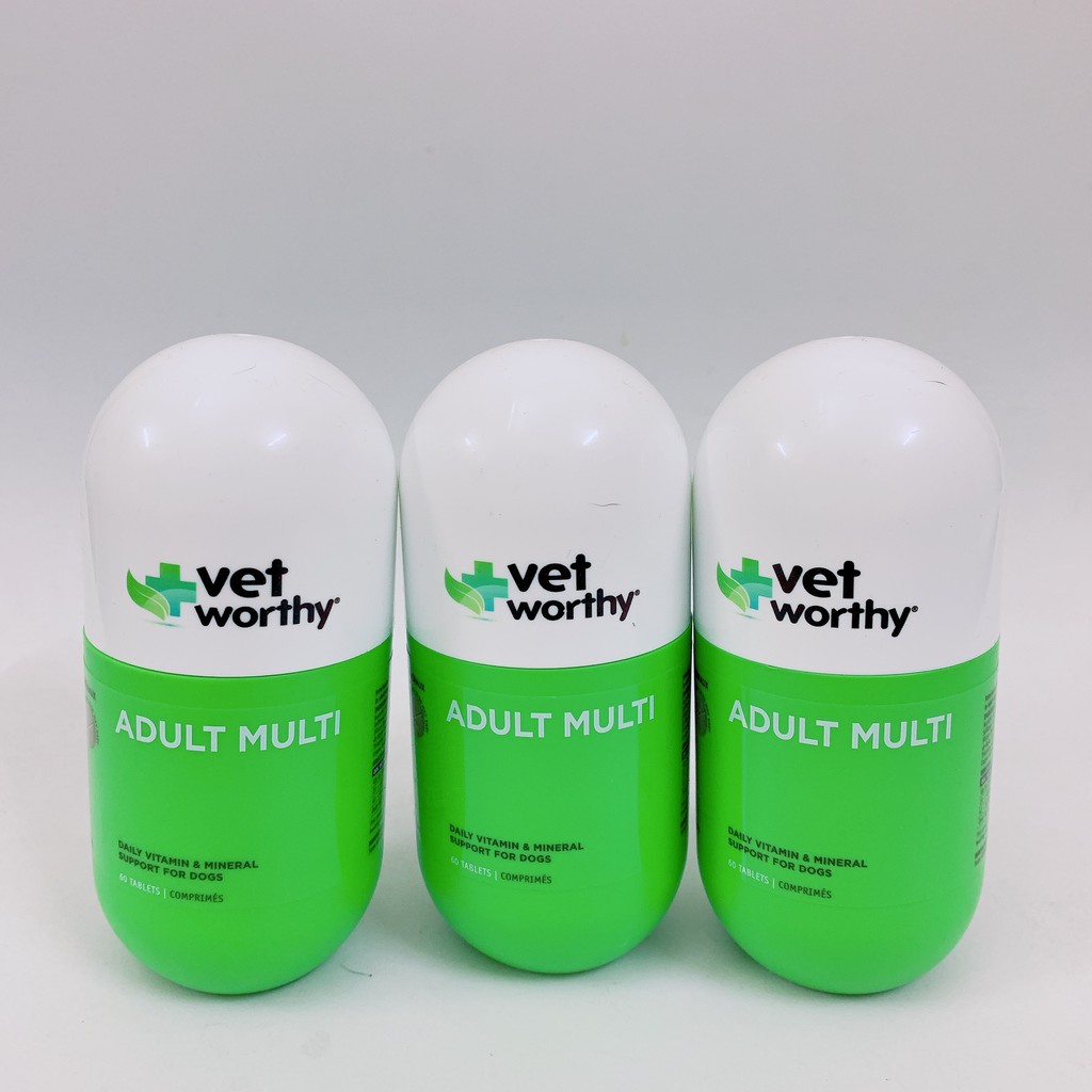 Vitamin cho chó trưởng thành dạng viên nhai Vet Worthy Adult Multi 60 viên