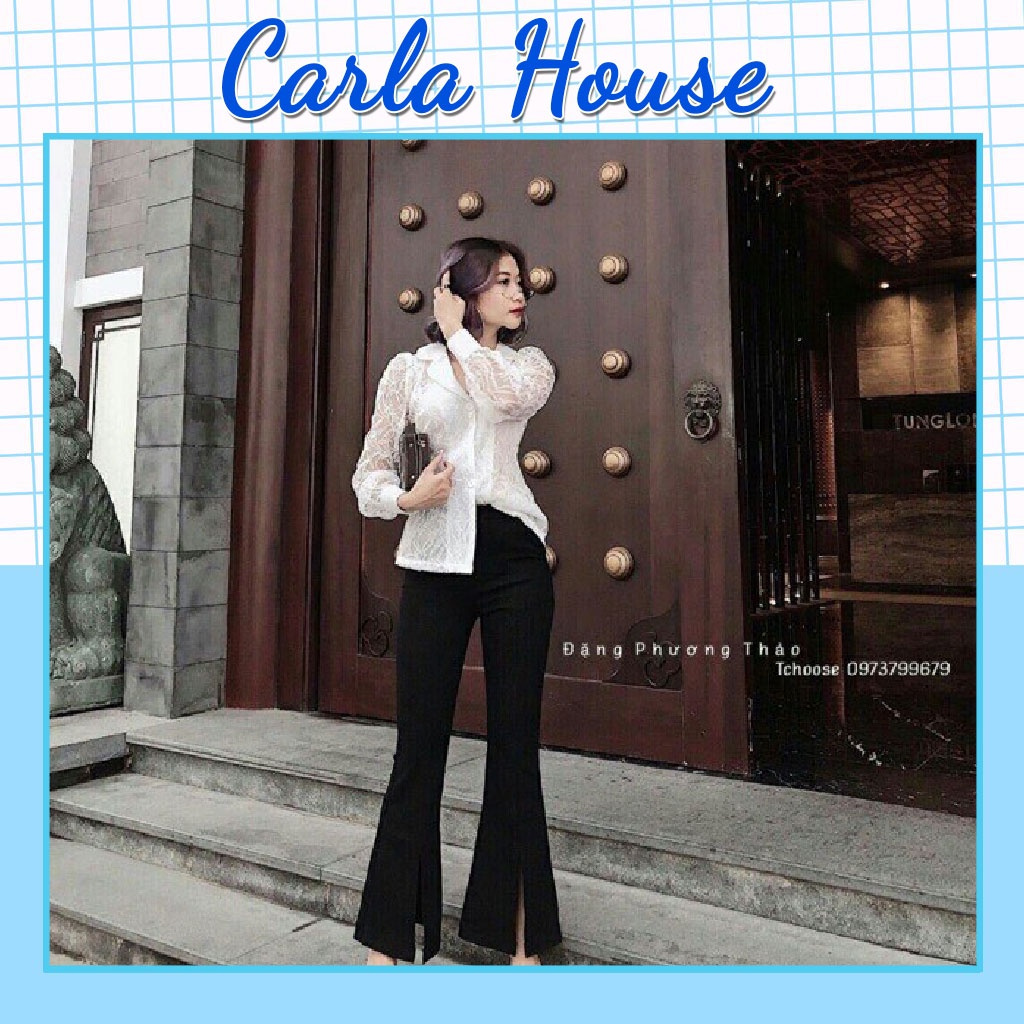 Quần Tây ống loe xẻ trước phong cách Hàn Quốc CARLA