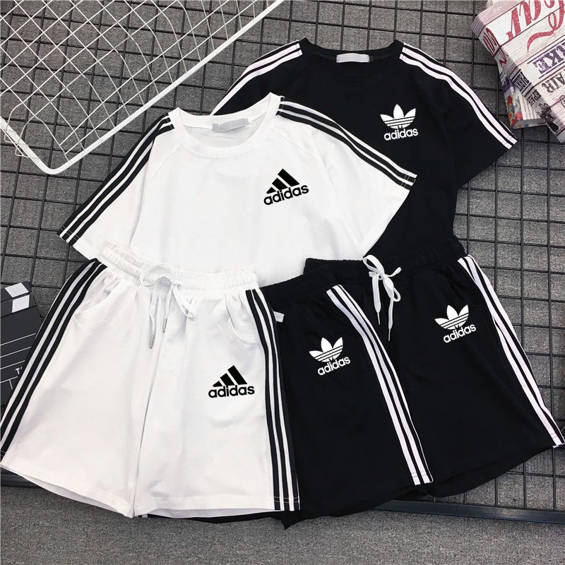 Bộ Đồ Thể Thao Adidas Ngắn Tay Thời Trang Dành Cho Cặp Đôi