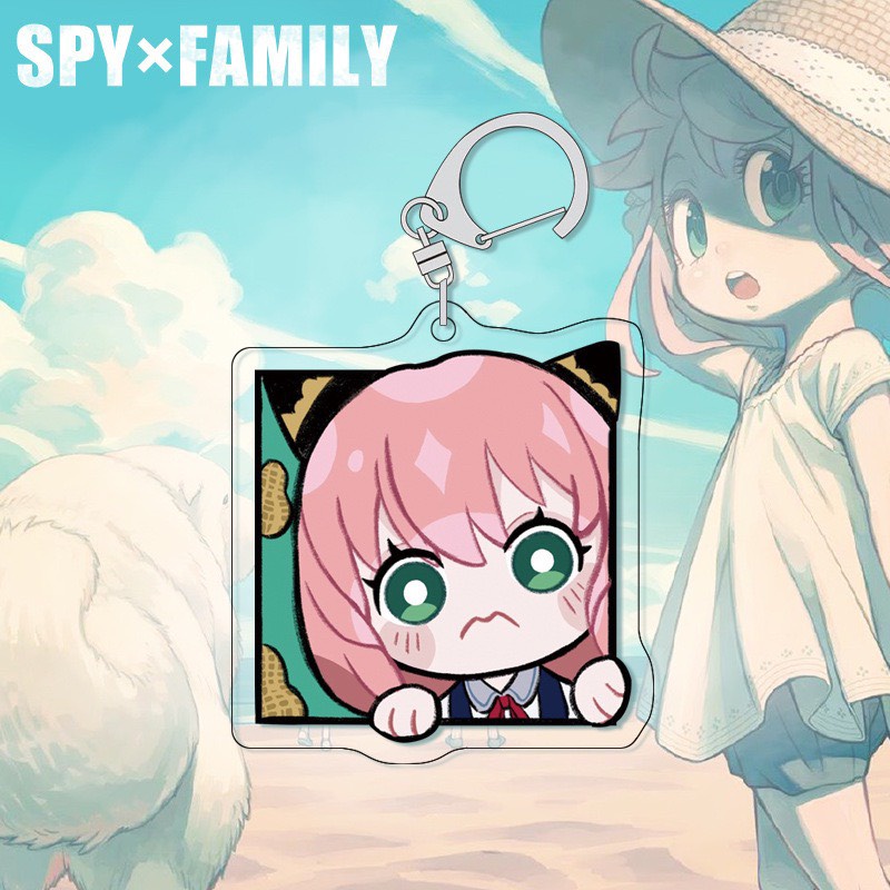 Móc khóa in hình SPY X FAMILY ver VUÔNG CUTE - GIA ĐÌNH ĐIỆP VIÊN anime chibi mica trong acrylic