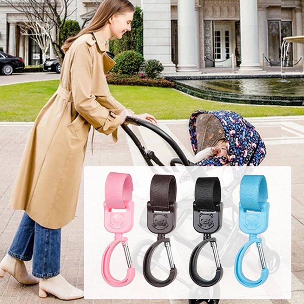 CLEOES Móc Treo Đồ Gắn Xe Đẩy Em Bé Xoay 360 Độ Họa Tiết Hoạt Hình Dễ Thương Tiện Dụng
