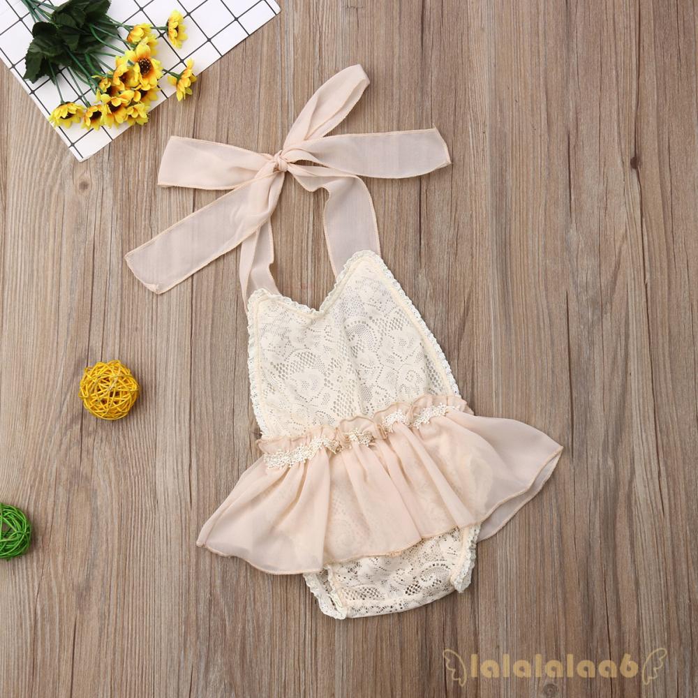Áo liền quần phối ren hoa thiết kế hở lưng thời trang cho bé gái