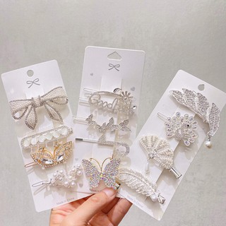 Set cặp tóc mái đính đá (được chọn mẫu)