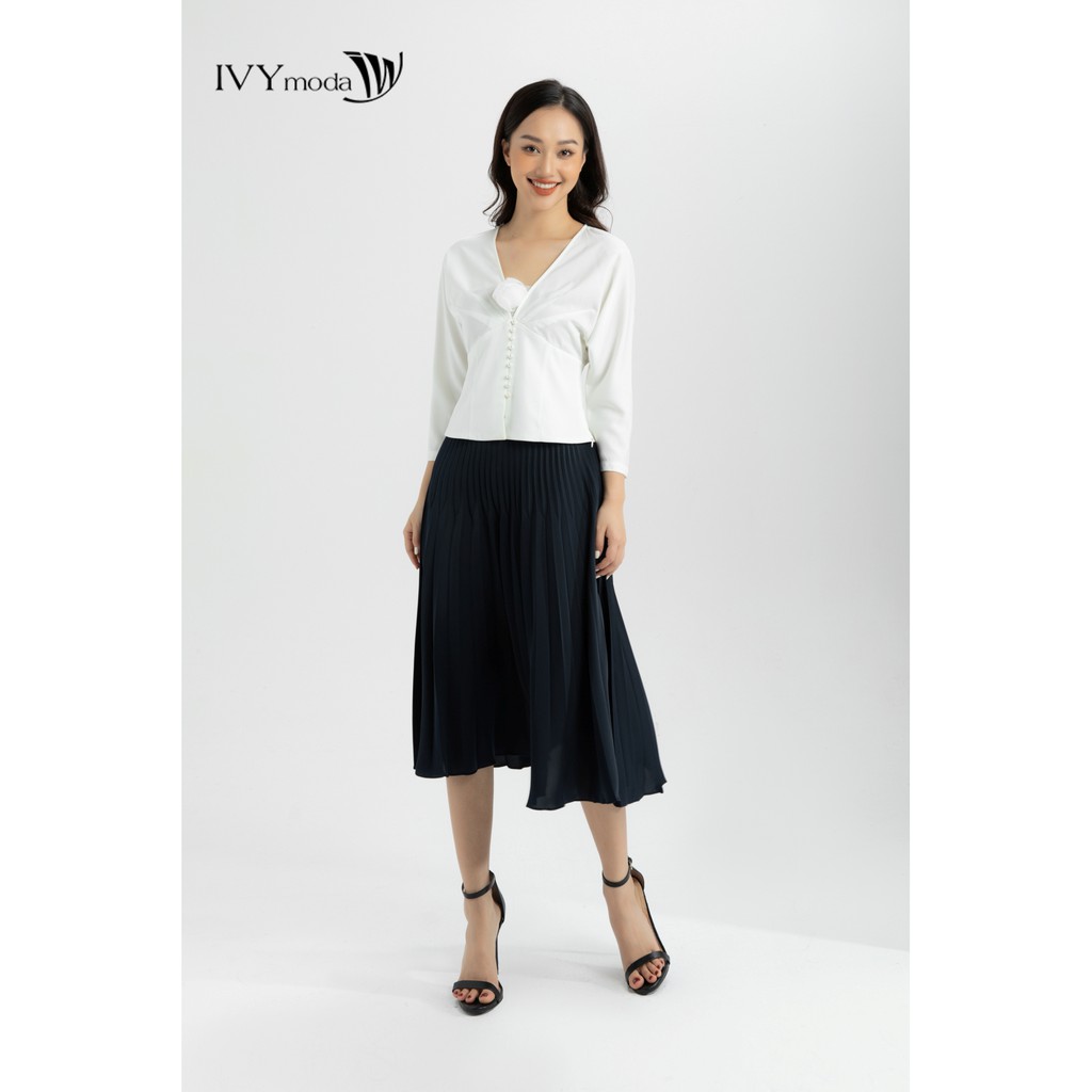 _Chân váy lụa xếp ly cách điệu IVY moda MS 30M6116 | BigBuy360 - bigbuy360.vn