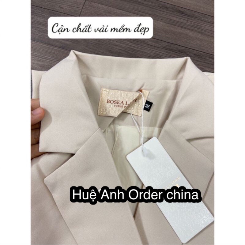 Áo blazer nữ hàng đẹp quảng châu cao cấp màu be sữa phong cách hàn quốc trẻ trung năng động có đệm vai