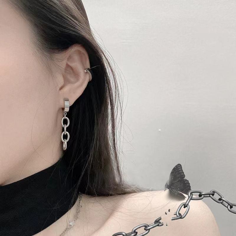 Khuyên tai thời trang bằng thép không gỉ phong cách hip hop năng động