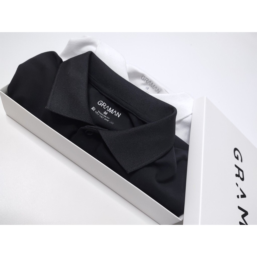 Áo Polo nam cổ bẻ vải Cotton cá xấU,chuẩn form,sang trọng - lịch lãm màu Đen - GRAMEN