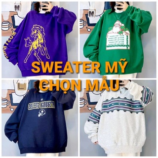 Áo nỉ sweater tay dài hàng si mỹ - chọn mẫu trên live