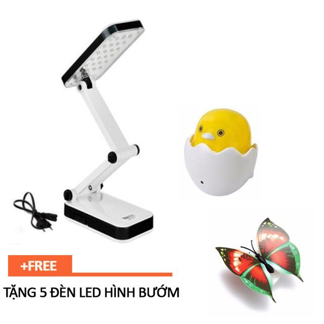 Combo Đèn xếp 24 Led Siêu Sáng và Đèn Ngủ Trứng Gà Cảm Ứng (Tặng 5 Đèn Led Bướm )