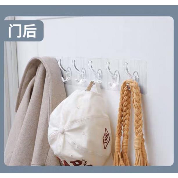 Móc dài 6 núm treo đồ đa năng, miếng dán có khả năng chống nước nựa ạ.