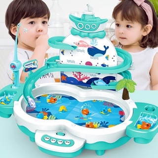 Đồ Chơi Câu Cá Cầu Trượt Mô Hình Thác Nước Có Đèn- Nhạc Cho Bé