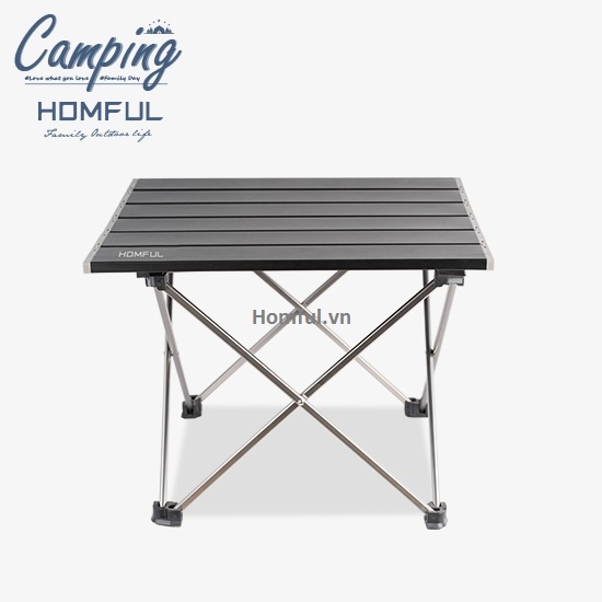 Bàn nhôm xếp gọn dã ngoại Homful X02007 40cm Black