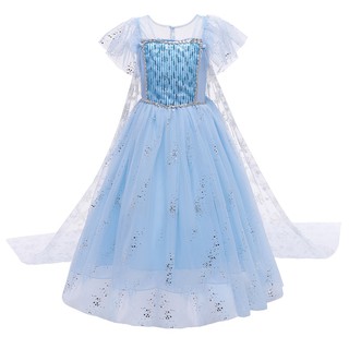 NNJXD Đầm hóa trang công chúa Elsa thiết kế xinh xắn thời trang cho bé gái