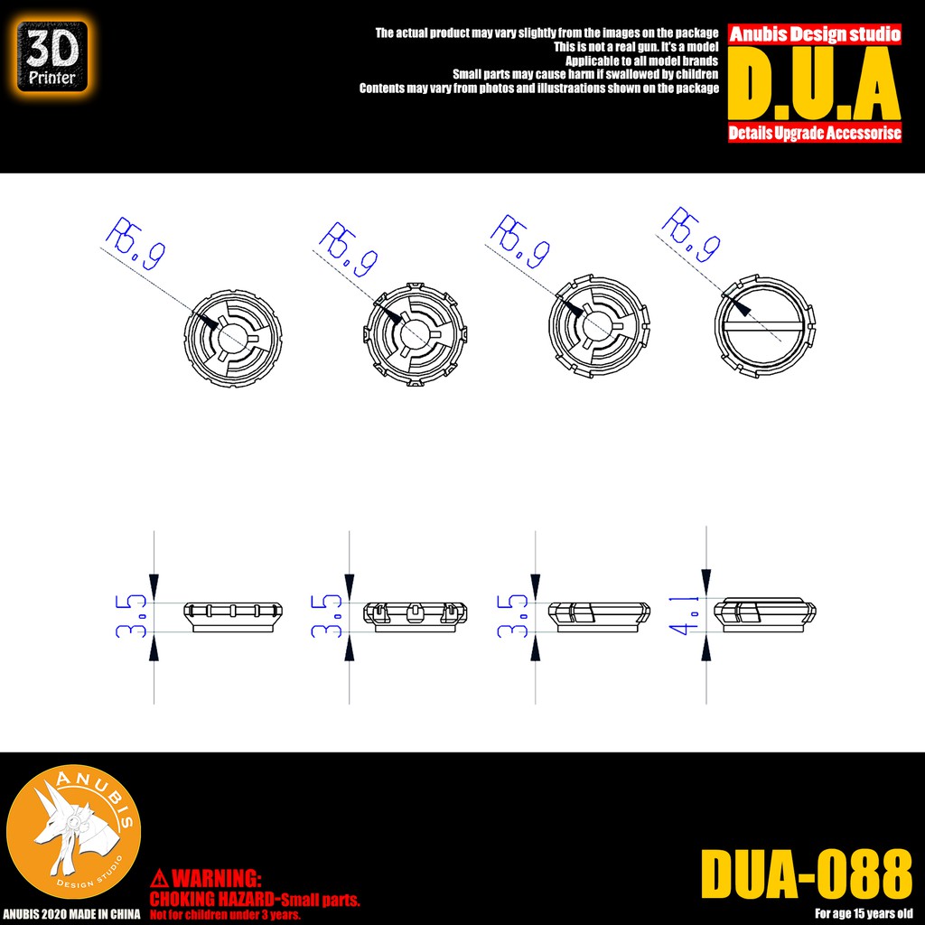 PHỤ KIỆN MOD ANUBIS - CHI TIẾT NHỰA MÔ HÌNH IN 3D DUA088