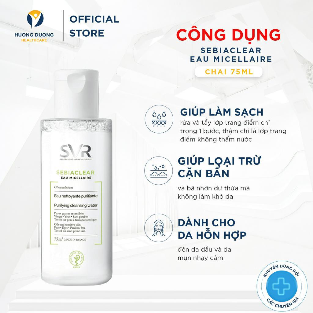 Nước Tẩy Trang Cho Da Dầu Mụn SVR Sebiaclear Eau Micellaire 75ml