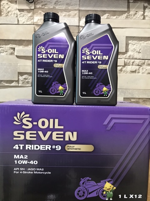 Dầu nhờn động cơ S-Oil Seven 4T Rider 10W40 1Lít. Dành Cho Xe Côn, Xe số  ( bao bì mới)