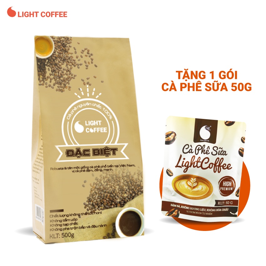 [Mã BMBAU50 giảm 7% đơn 99K] Cà phê rang xay Robusta nguyên chất 100% Đặc biệt Light Coffee - 500g/gói