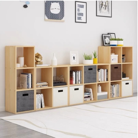 Kệ gỗ tổ ong 3 tầng đa năng hiện đại sang trọng lắp ghép tiện dụng màu vân gỗ