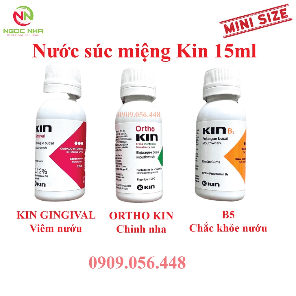 [Mini size 12ml] Nước súc miệng Kin chai nhỏ12 ml (Kin Gingival, Ortho Kin, Kin B5)