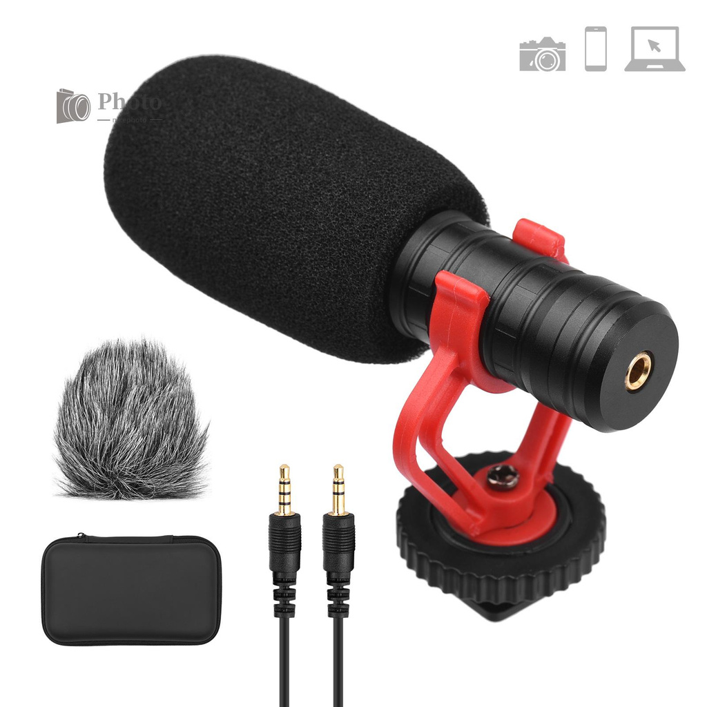 Microphone Thu Âm ANDOER Tích Hợp Giá Đỡ Chống Rung Giắc 3.5mm Cho Máy Ảnh