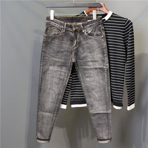 Quần Jeans jogger Màu Xám Đơn Giản Thời Trang Xuân Hè Mới Dễ Phối Đồ Cho Nam